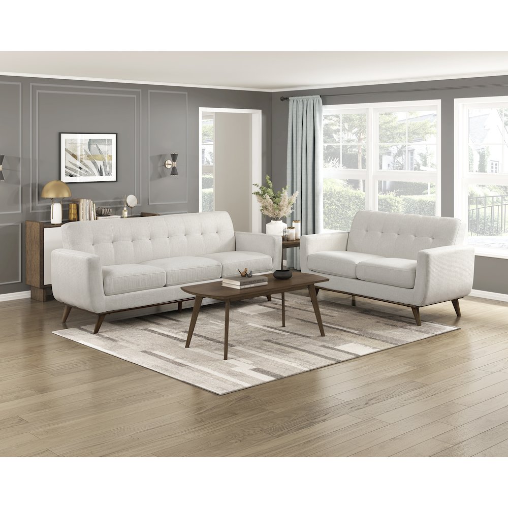 Martina Textured Love Seat in Beige. Picture 2