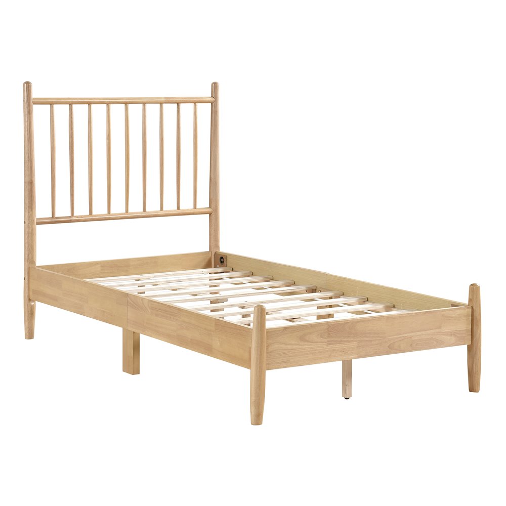 Brickell Rubberwood Twin Platform Bed in Natural. Picture 2