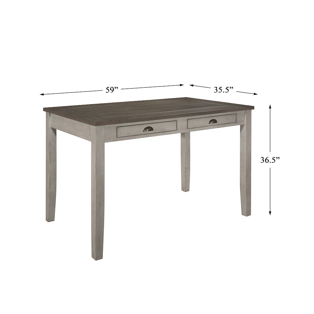 Brightleaf Wood Counter Height Table in Brown and Light Gray. Picture 4