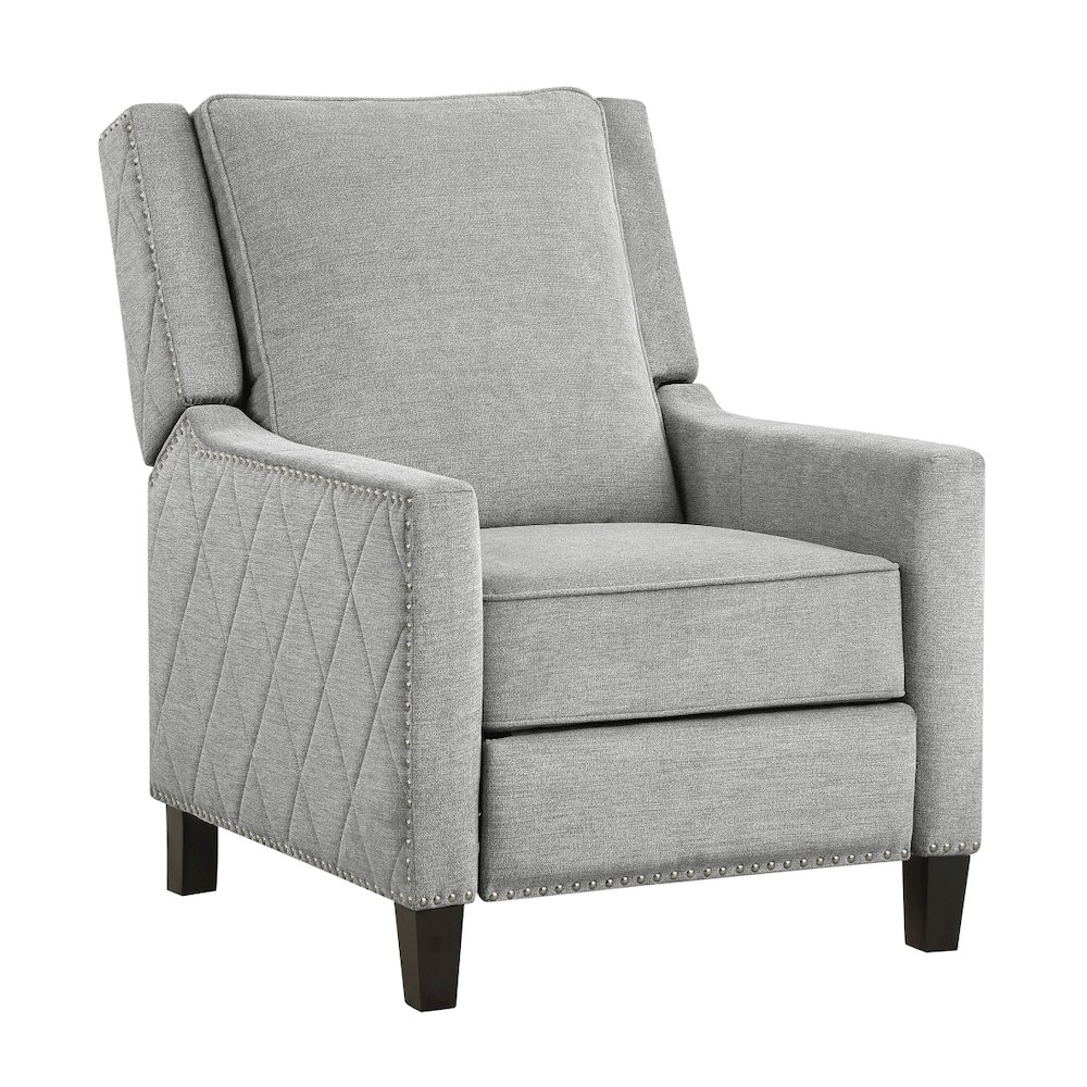 Lexicon Banks Textured Fabric Push back Recliner in Gray. Picture 1