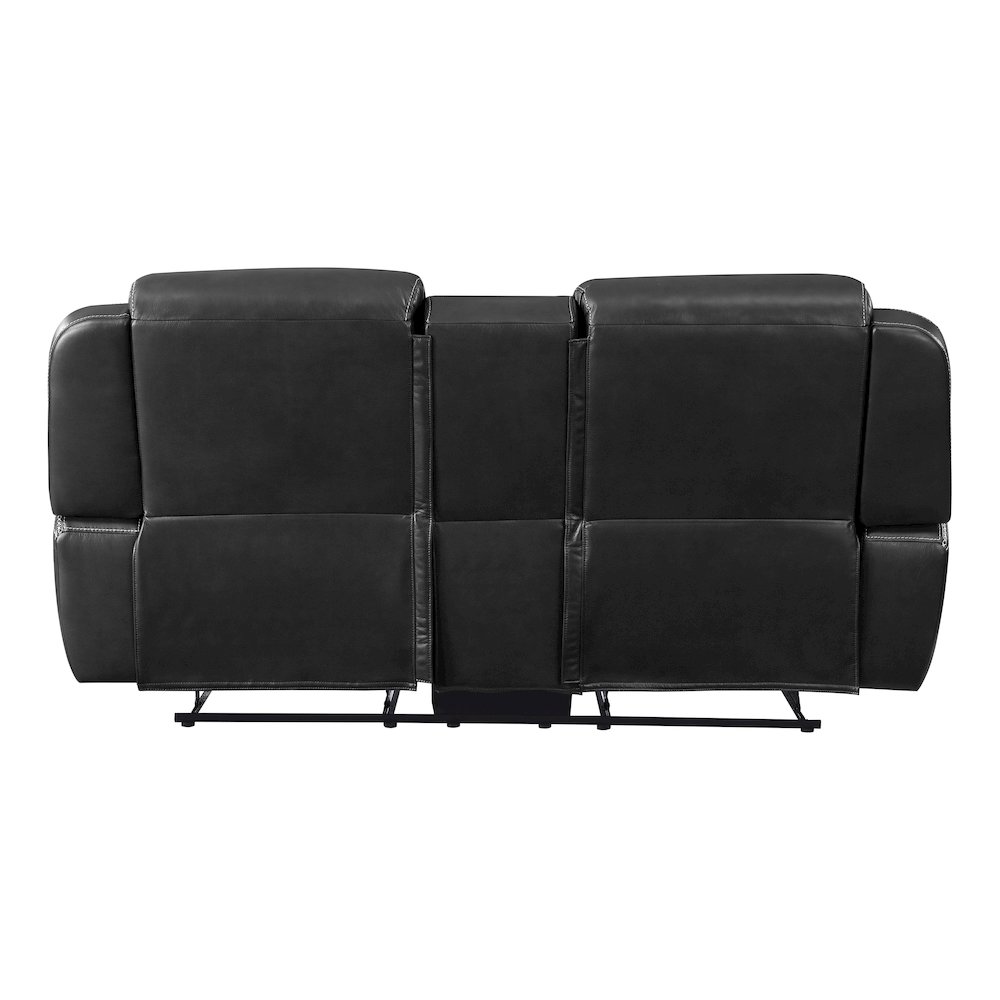 Lexicon Littleton Faux leather Double Reclining Love Seat in Black. Picture 3
