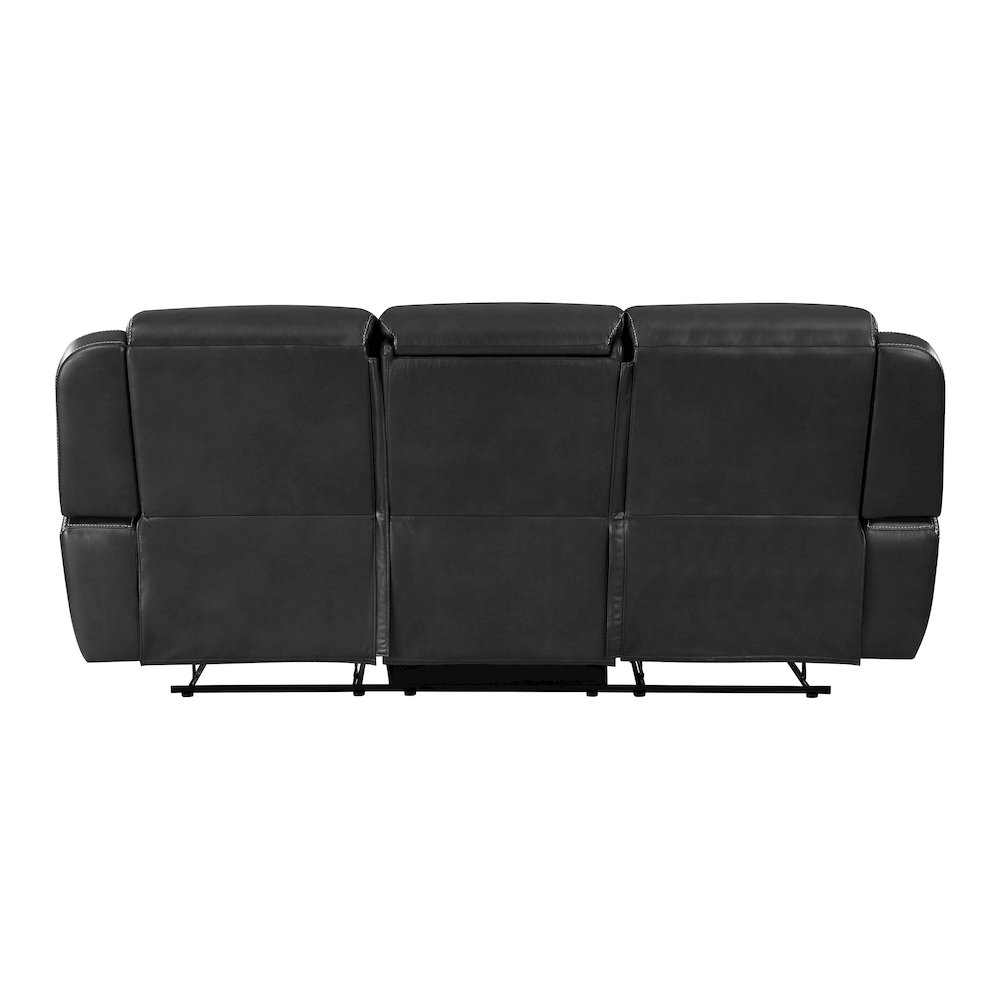 Lexicon Littleton Faux leather Double Reclining Sofa in Black. Picture 3