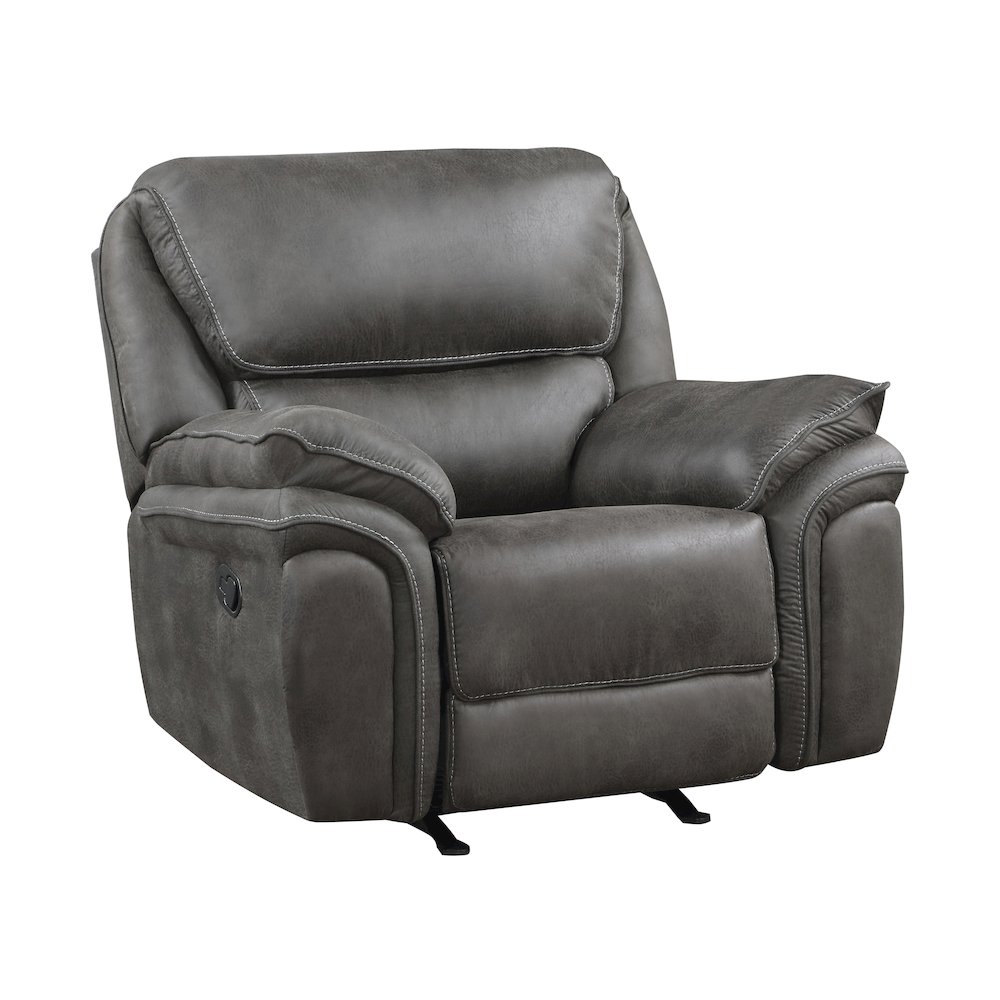 Proctor Microfiber Rocker Reclining Chair In Gray. Picture 7