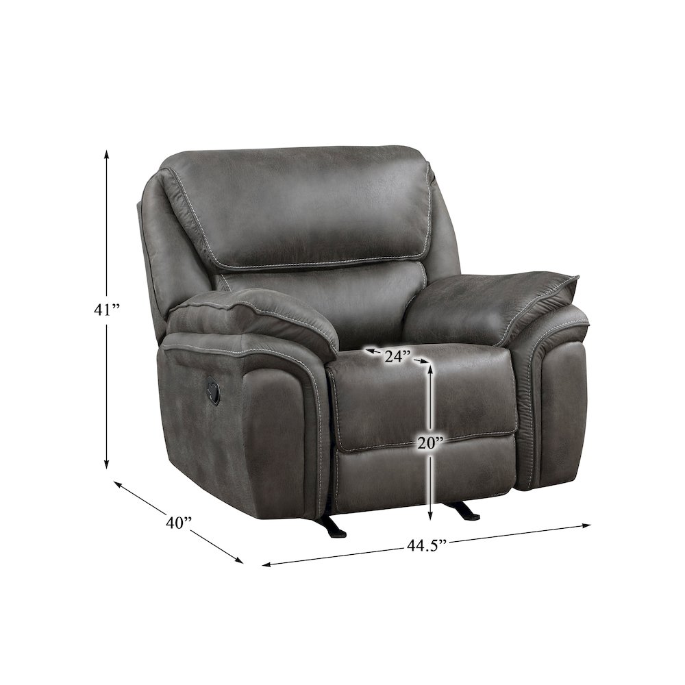 Proctor Microfiber Rocker Reclining Chair In Gray. Picture 5