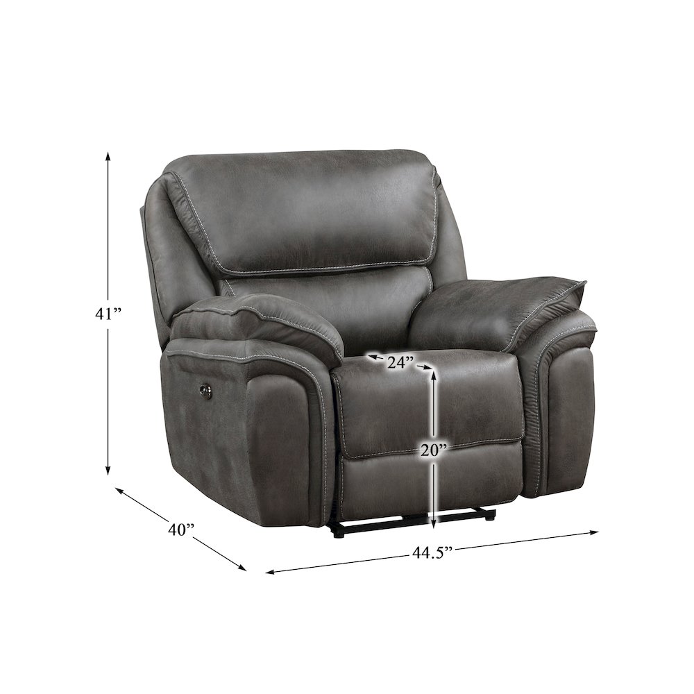 Proctor Microfiber Rocker Reclining Chair In Gray. Picture 3