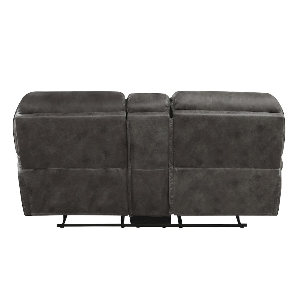 Proctor Microfiber Double Reclining Love Seat In Gray. Picture 4