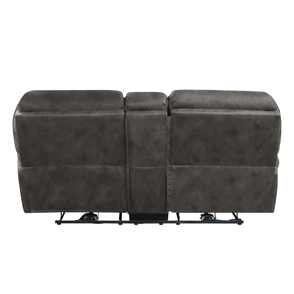 Proctor Microfiber Double Reclining Love Seat In Gray. Picture 6