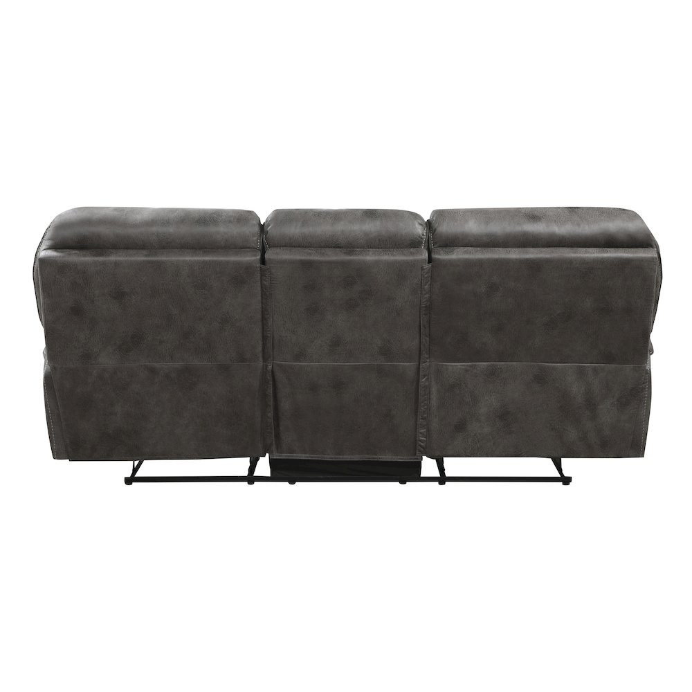 Proctor Microfiber Double Reclining Sofa In Gray. Picture 2