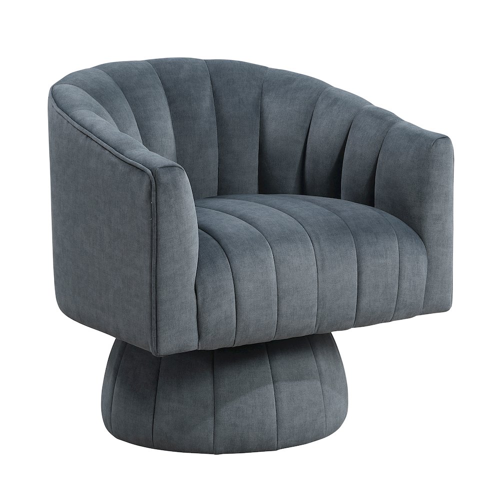 Lonita Velvet Swivel Chair in Dark Gray. Picture 1