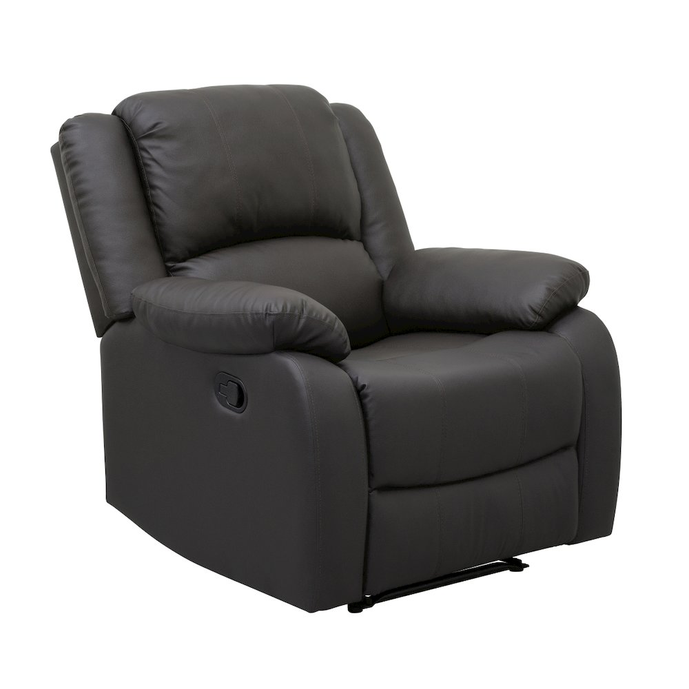 Lexicon Fairview Faux Leather Manual Recliner in Dark Brown. Picture 1