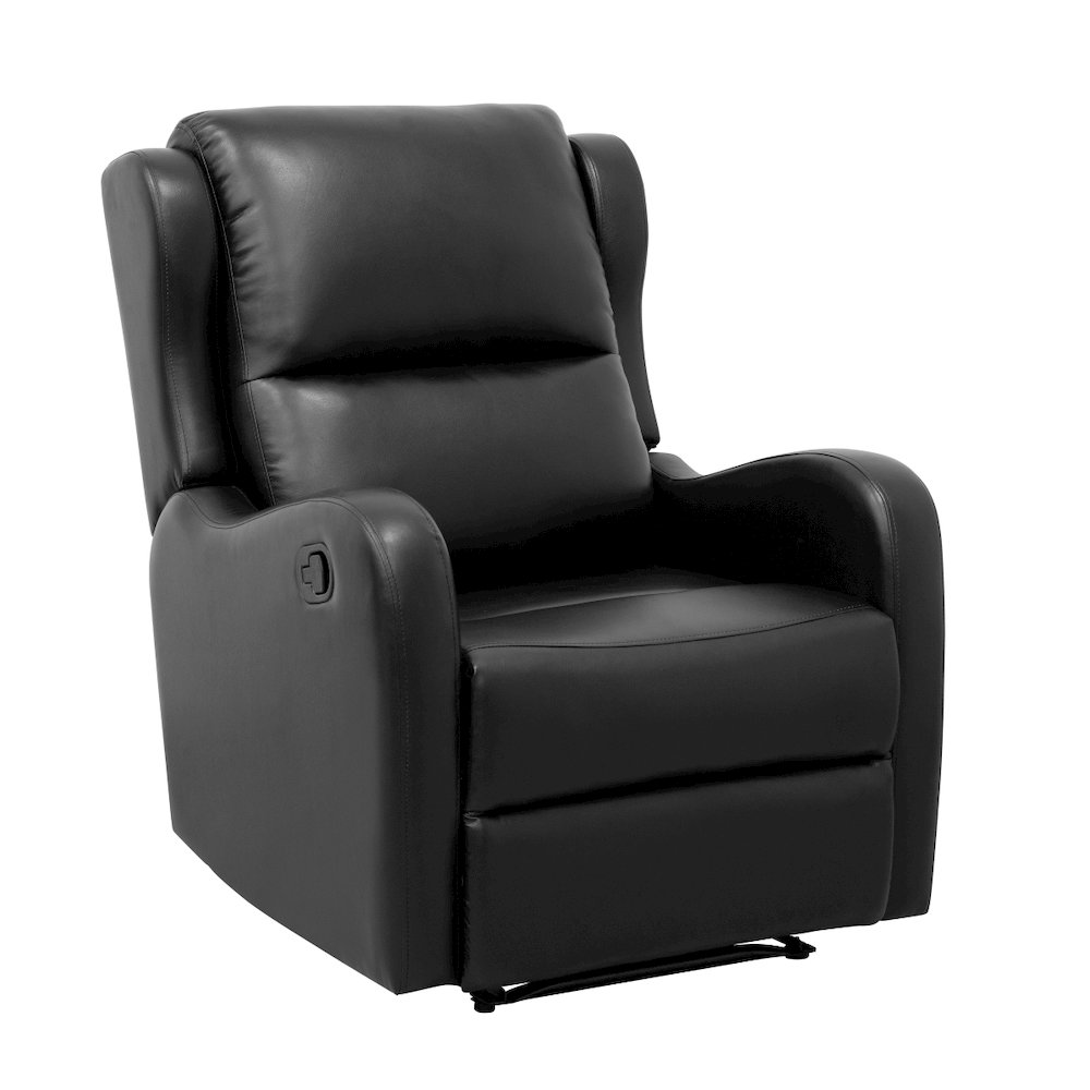 Lexicon Durant Faux Leather Manual Recliner in Black. Picture 1