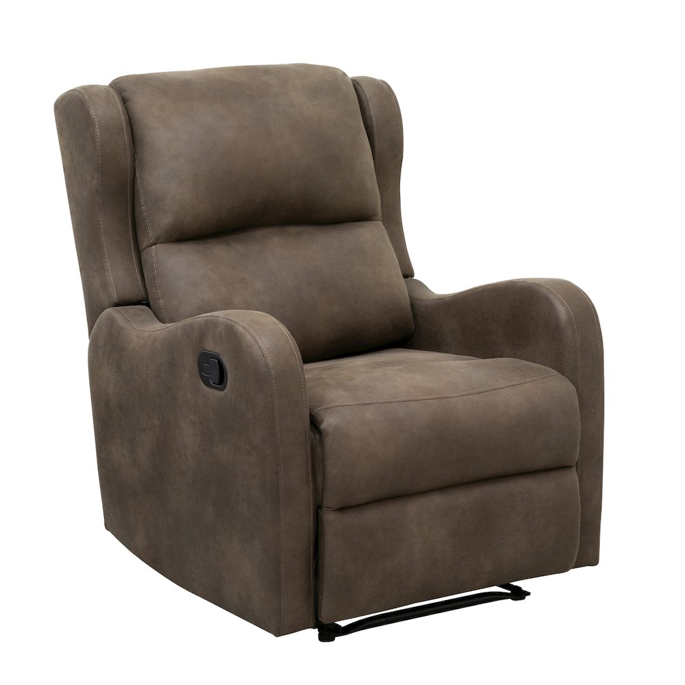 Lexicon Durant Microfiber Manual Recliner in Brown. Picture 1