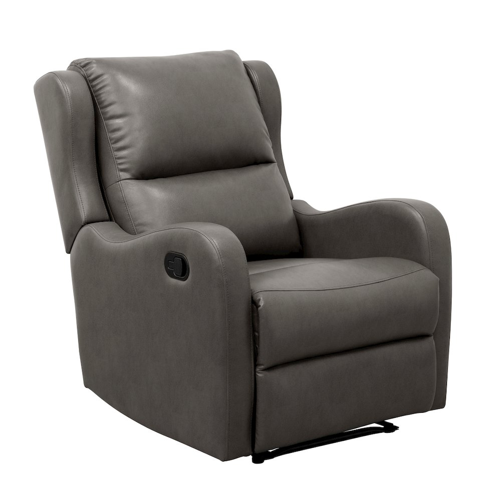 Lexicon Durant Faux Leather Manual Recliner in Gray. Picture 1