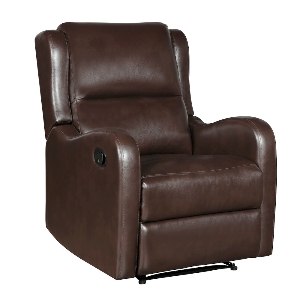 Lexicon Durant Faux Leather Manual Recliner in Brown. Picture 1