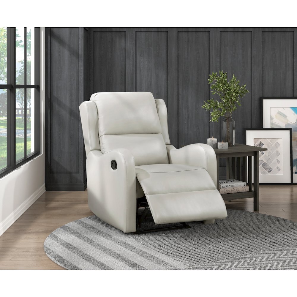 Lexicon Durant Faux Leather Manual Recliner in Taupe. Picture 2