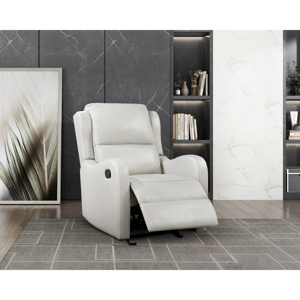 Lexicon Durant Faux Leather Glider Manual Recliner in Taupe. Picture 2