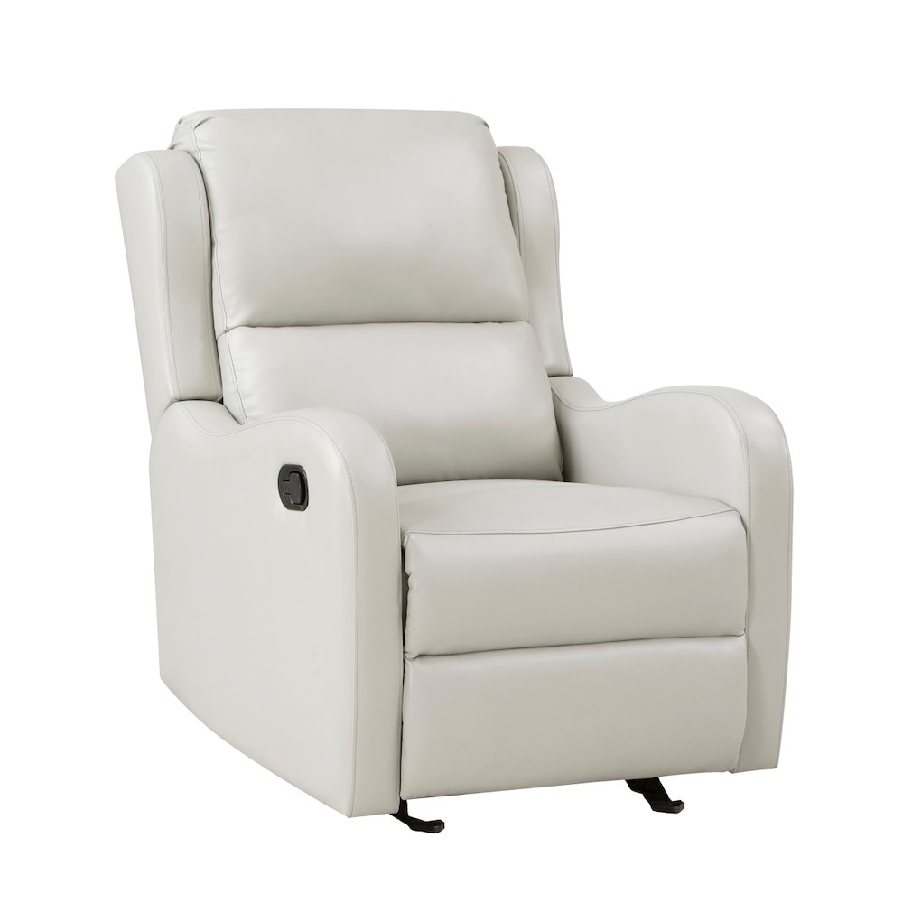 Lexicon Durant Faux Leather Glider Manual Recliner in Taupe. Picture 1