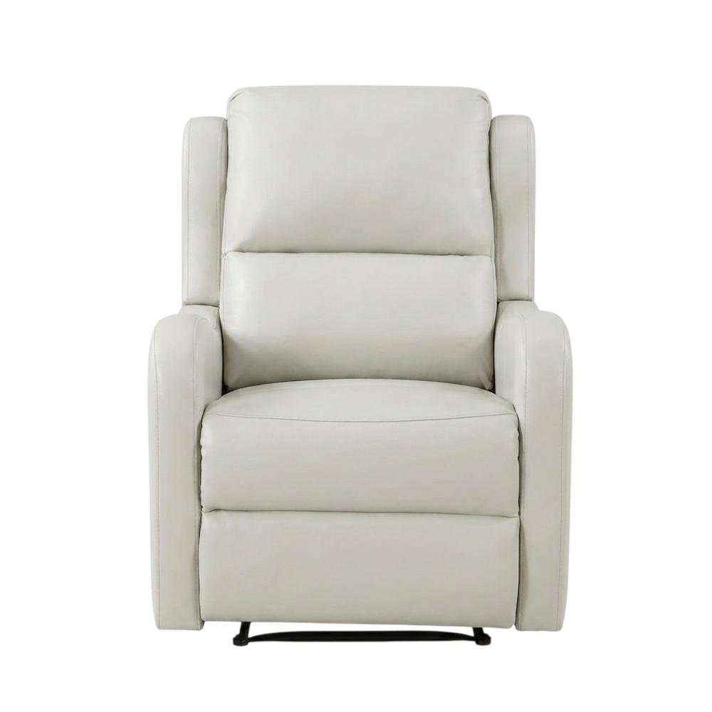 Faux Leather Manual Recliner Chair for Living Room or Small Spaces, Taupe. Picture 1