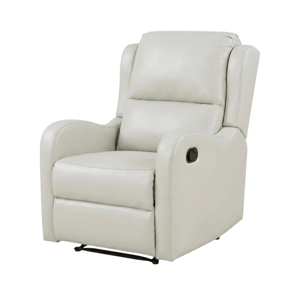 Faux Leather Manual Recliner Chair for Living Room or Small Spaces, Taupe. Picture 3