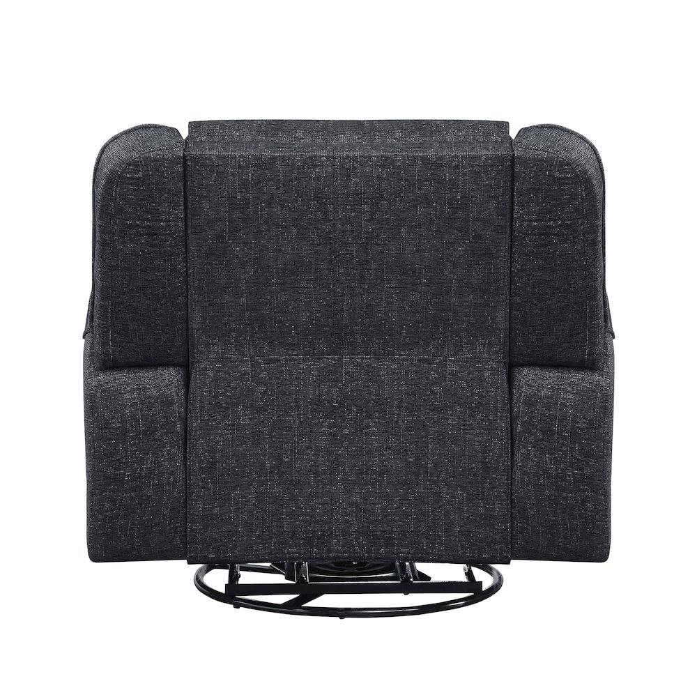 Monterey Chenille Swivel Reclining Chair In Ebony. Picture 3