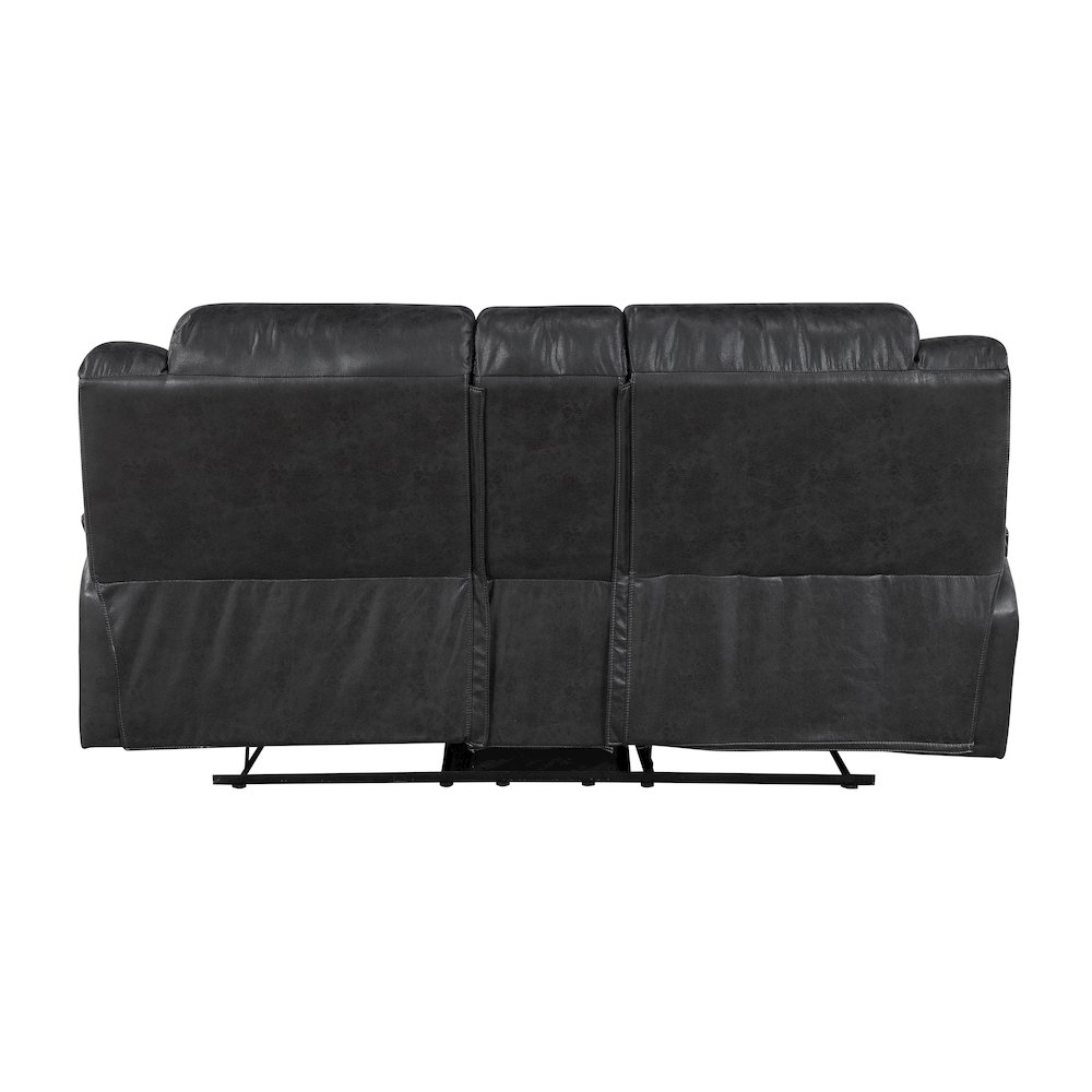 Lexicon Hazen Microfiber Double Reclining Love Seat with Center Console in Black. Picture 3