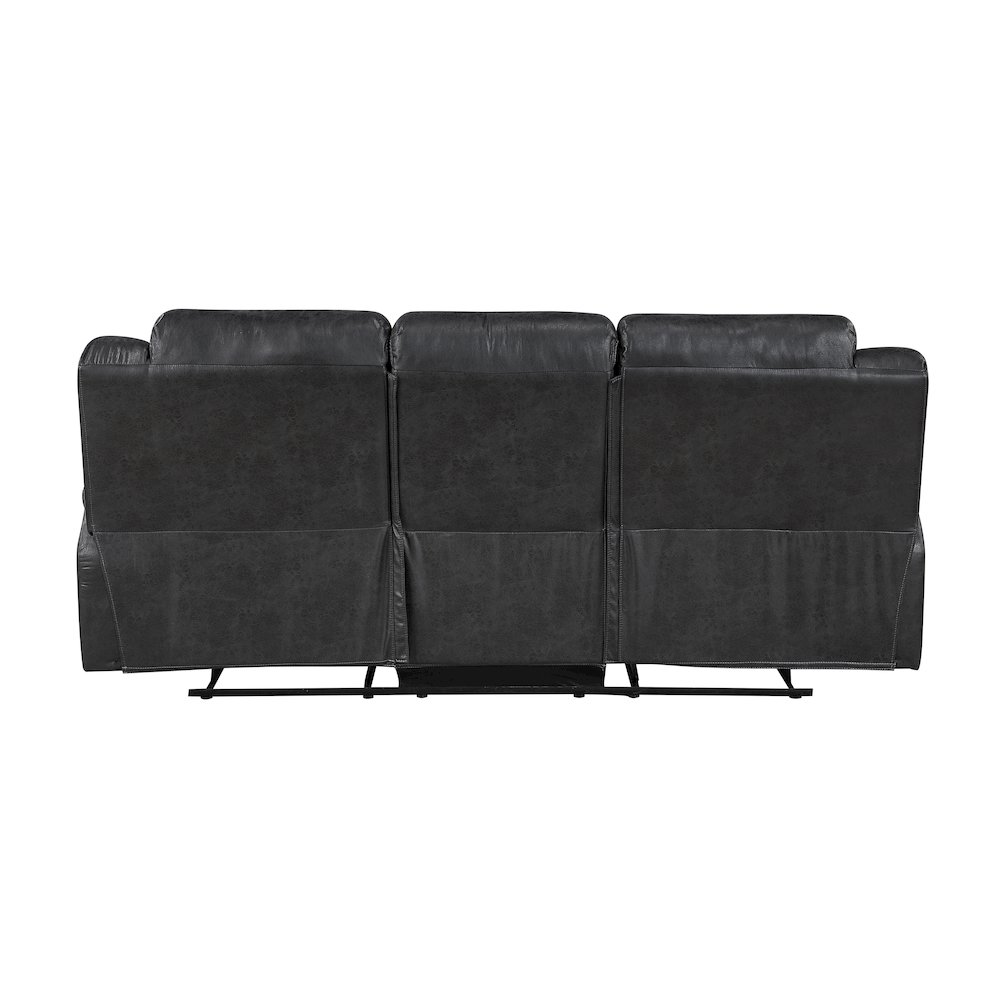 Lexicon Hazen Microfiber Double Reclining Sofa in Black. Picture 3