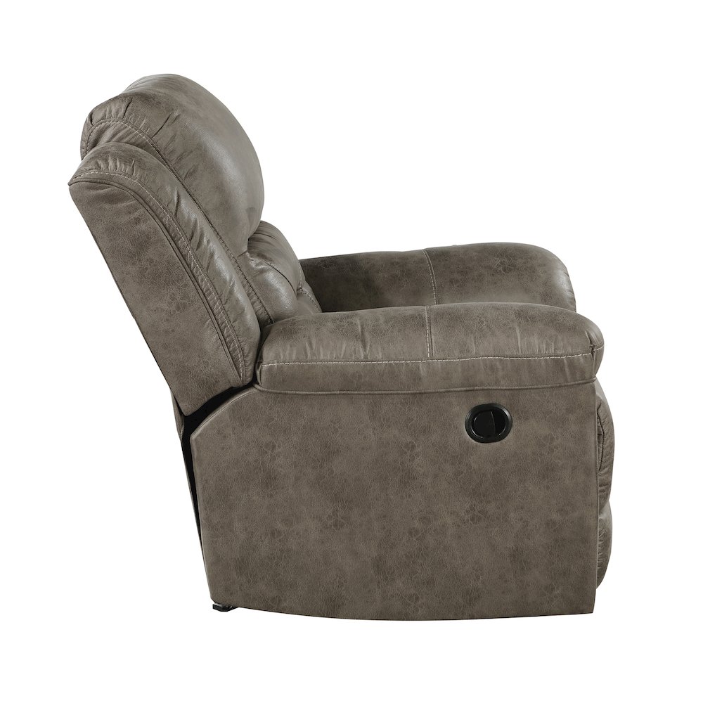 Hazen Microfiber Rocker Reclining Chair In Brown. Picture 5