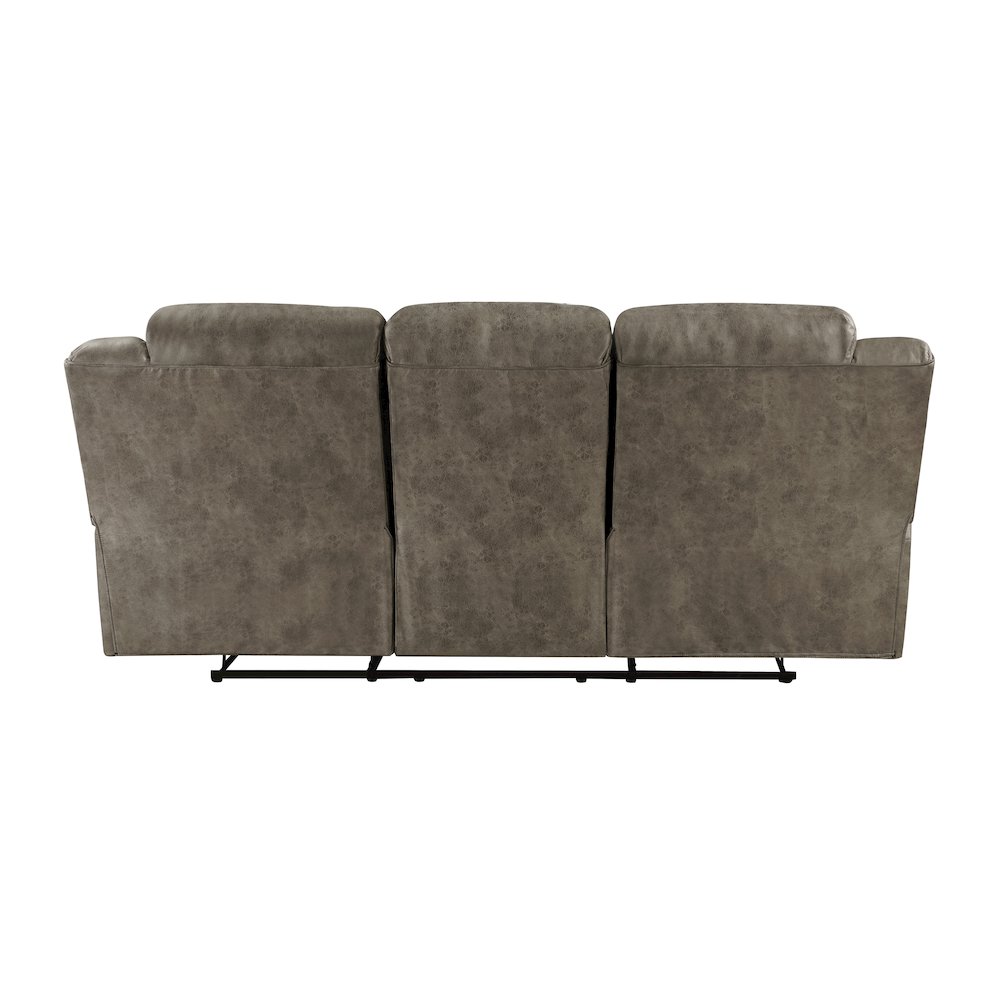 Hazen Microfiber Double Reclining Sofa In Brown. Picture 5