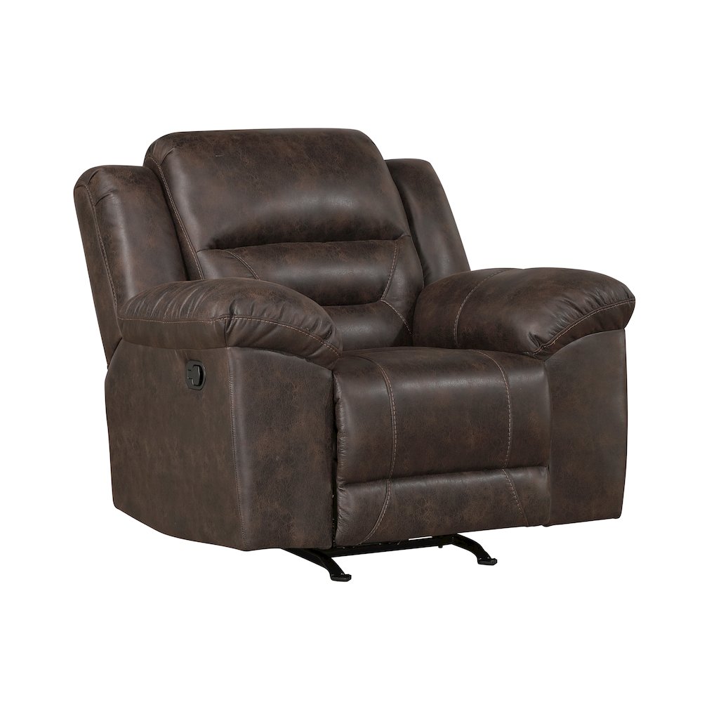 Lexicon Hazen Microfiber Rocker Reclining Chair in Dark Brown. Picture 1