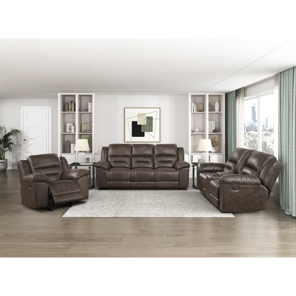 Lexicon Hazen Microfiber Rocker Reclining Chair in Dark Brown. Picture 2
