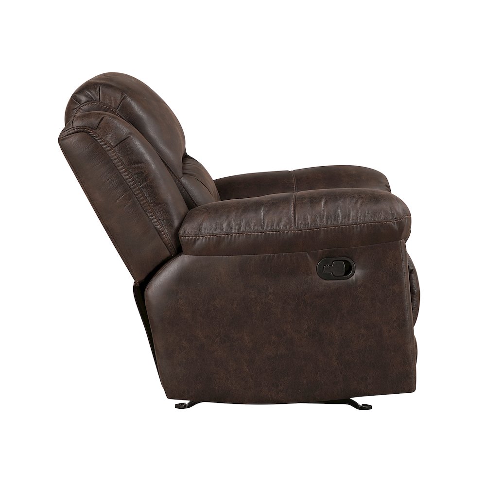 Lexicon Hazen Microfiber Rocker Reclining Chair in Dark Brown. Picture 5