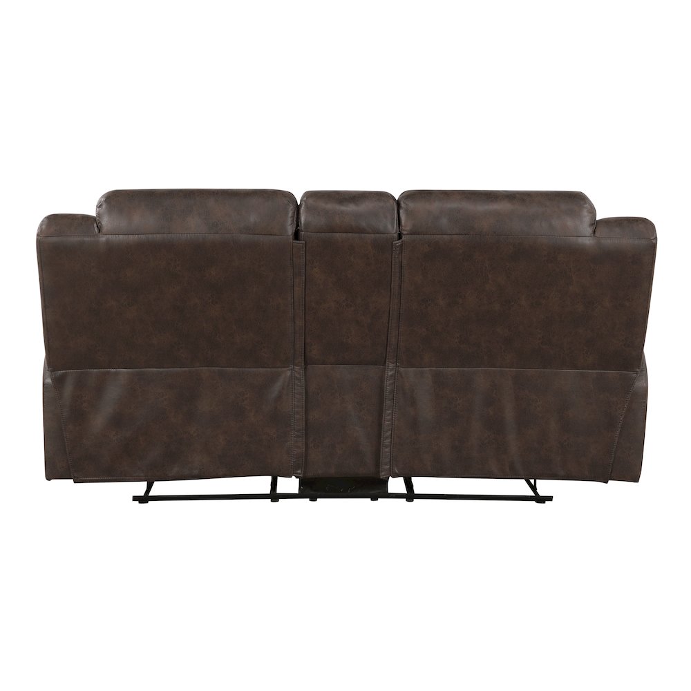 Lexicon Hazen Microfiber Double Reclining Love Seat in Dark Brown. Picture 3