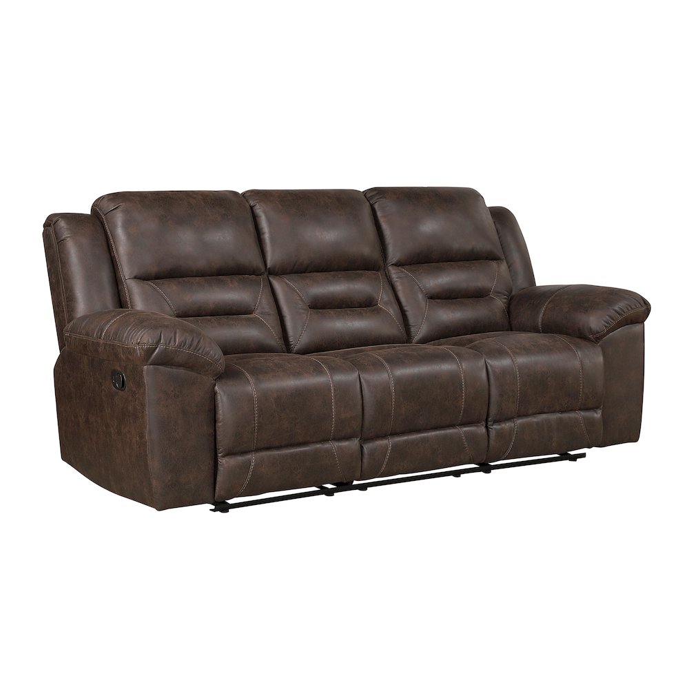 Lexicon Hazen Microfiber Double Reclining Sofa in Dark Brown. Picture 3