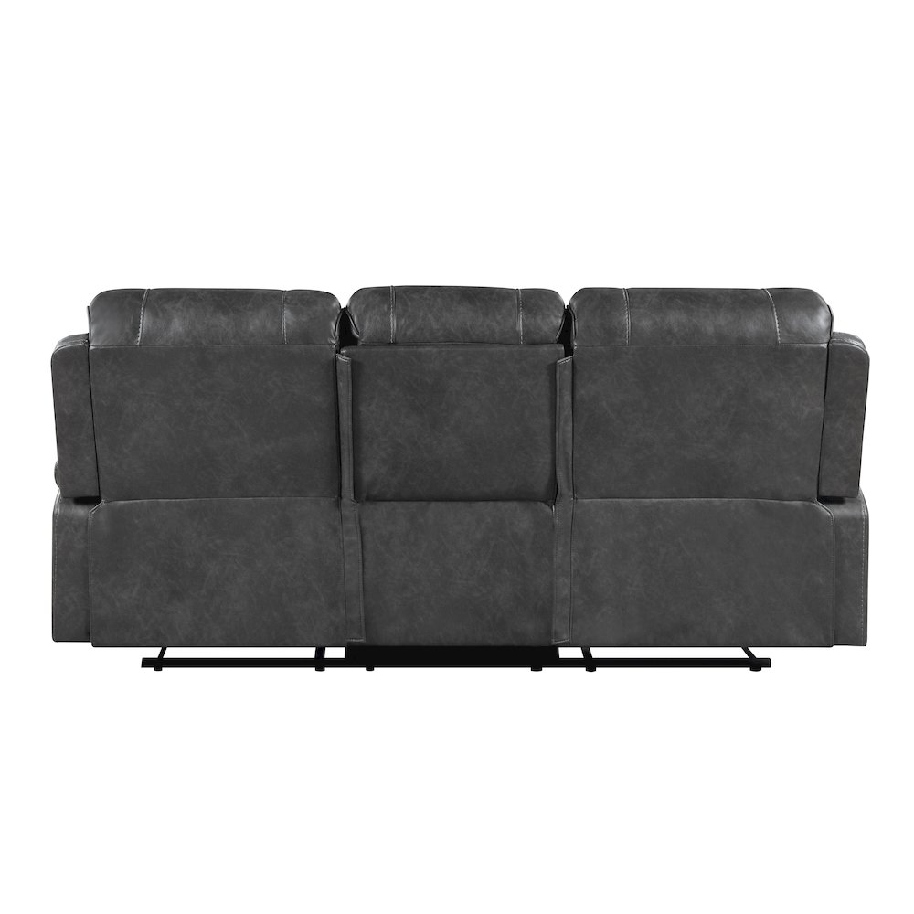 Lexicon Newnan Faux leather Double Reclining Sofa in Gray. Picture 3