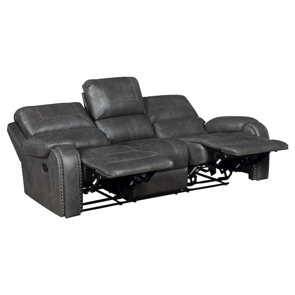 Lexicon Newnan Faux leather Double Reclining Sofa in Gray. Picture 5
