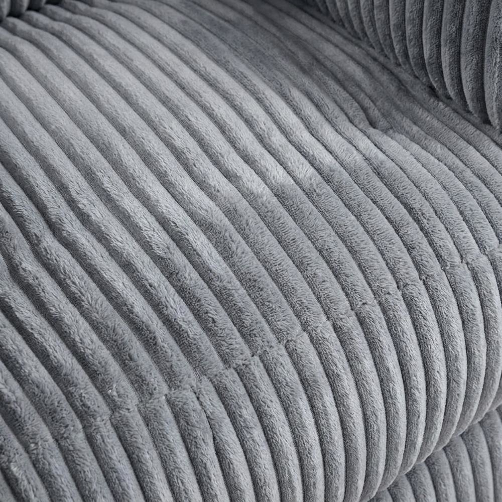 Corduroy Swivel Glider Recliner Chair for Living Room or Nursery, Gray. Picture 6