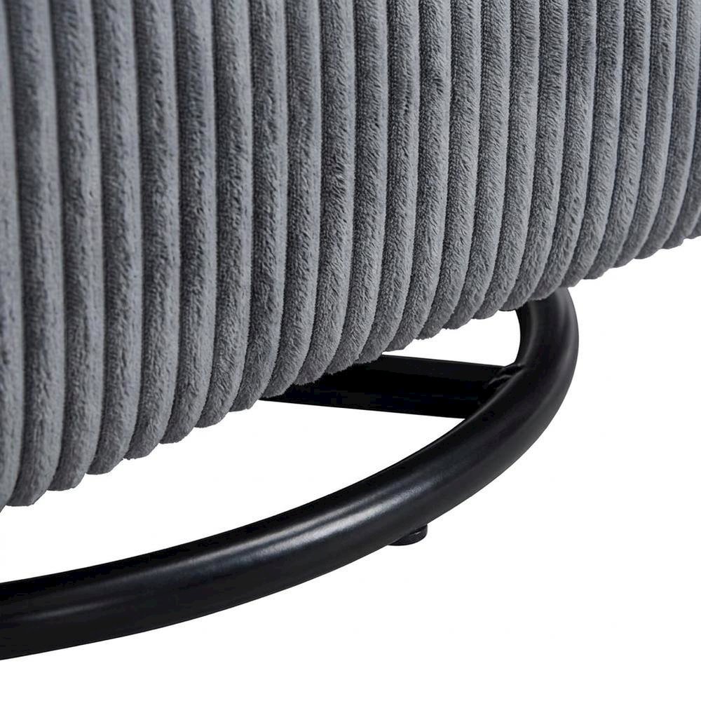 Corduroy Swivel Glider Recliner Chair for Living Room or Nursery, Gray. Picture 7