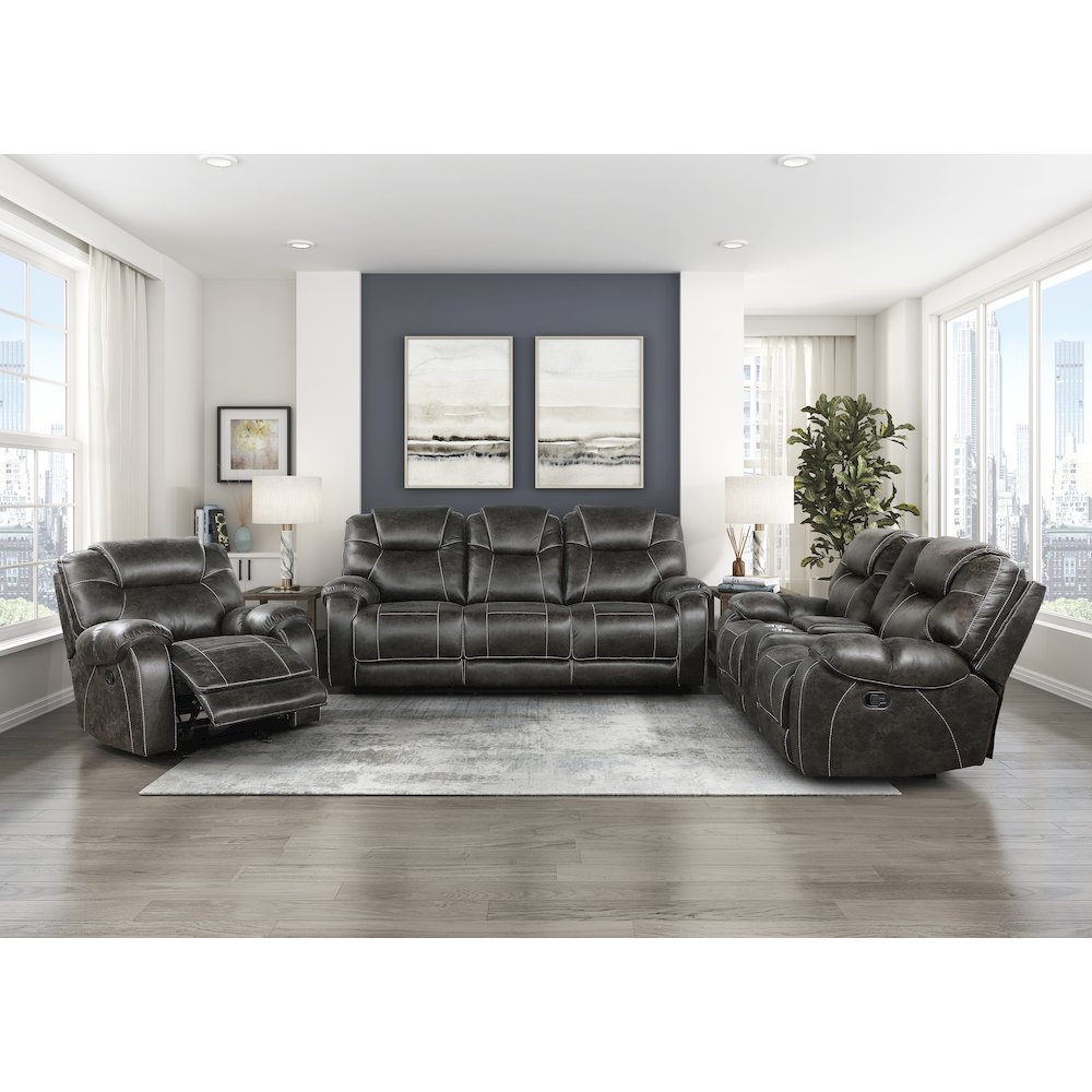 Gainesville Microfiber Glider Reclining Chair In Chocolate. Picture 2
