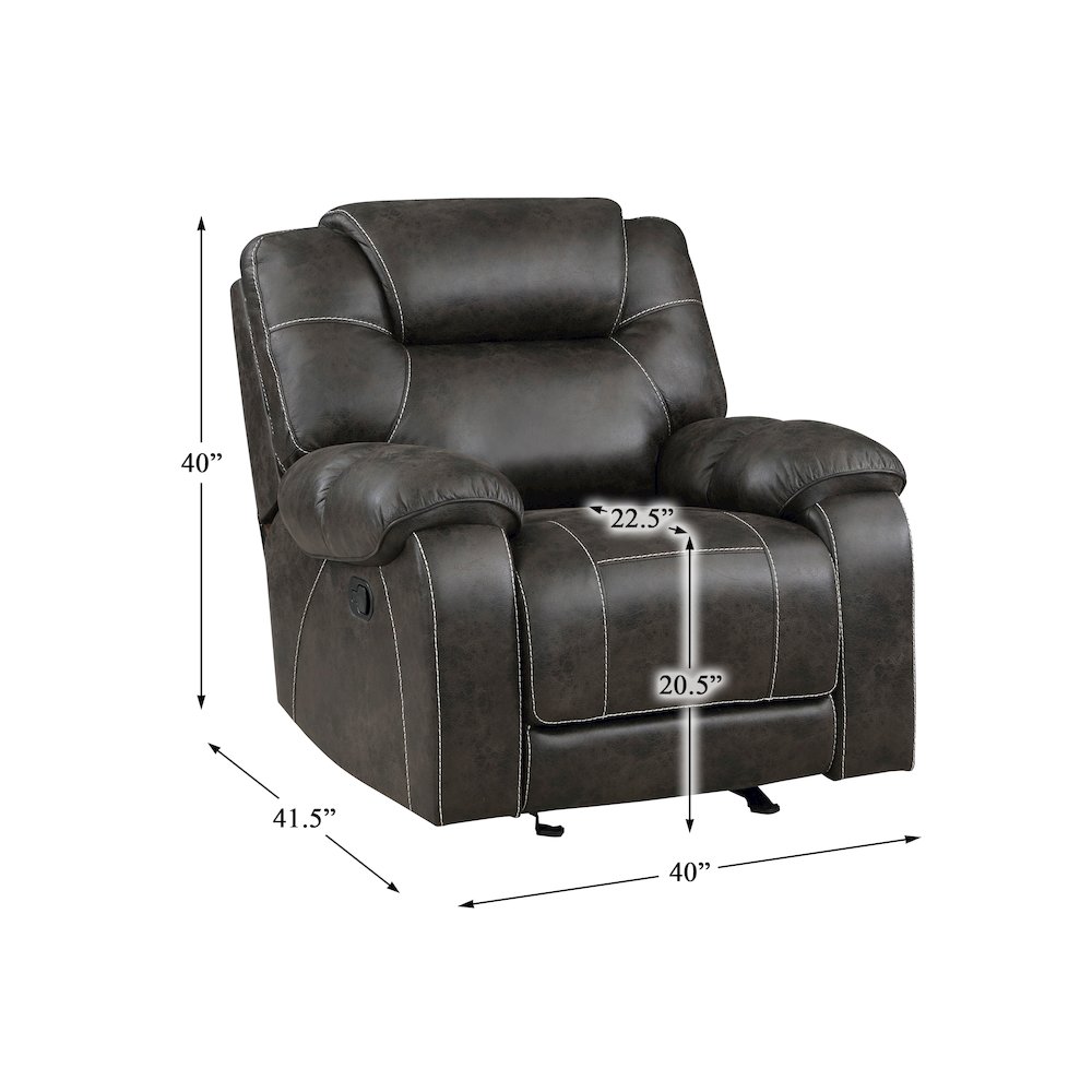 Gainesville Microfiber Glider Reclining Chair In Chocolate. Picture 4
