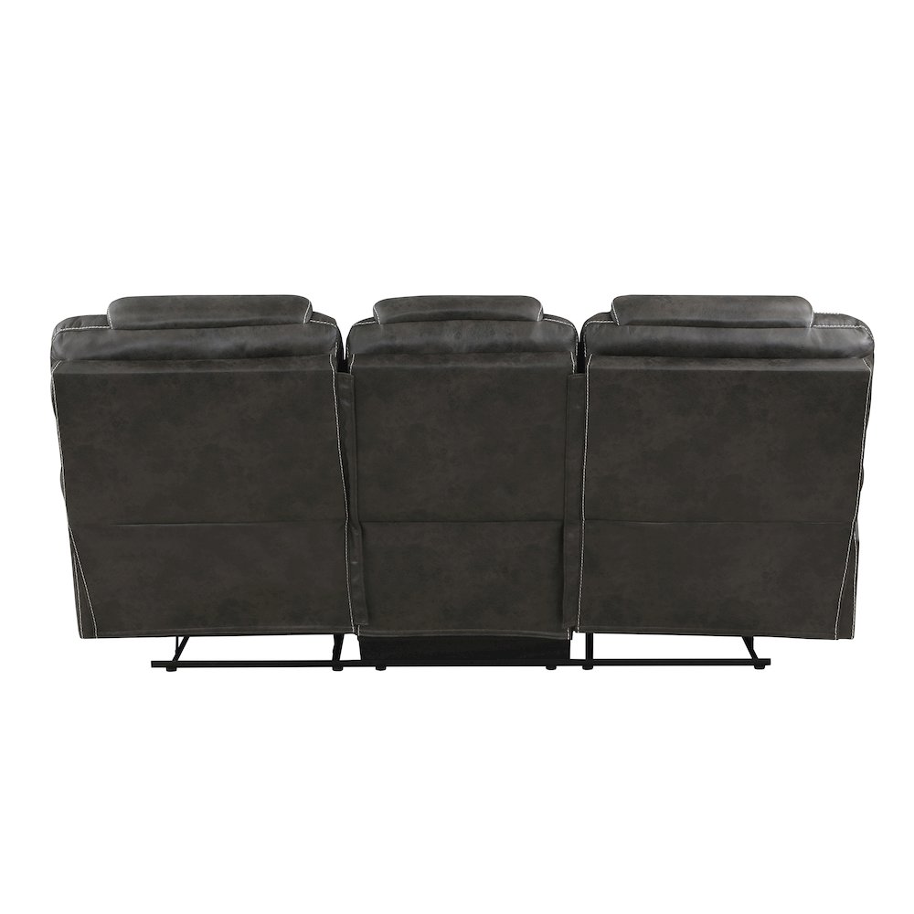 Gainesville Microfiber Double Reclining Sofa In Chocolate. Picture 3