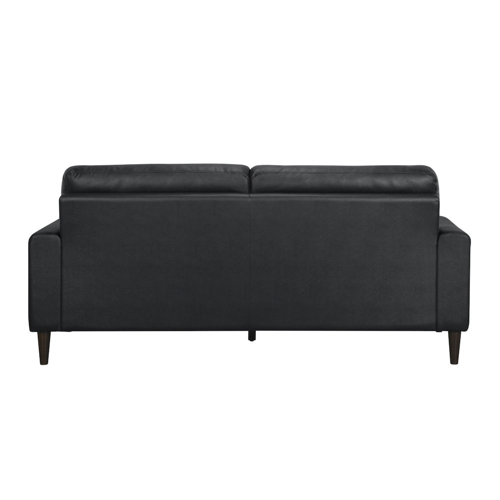Lewes Leather Sofa In Black. Picture 3