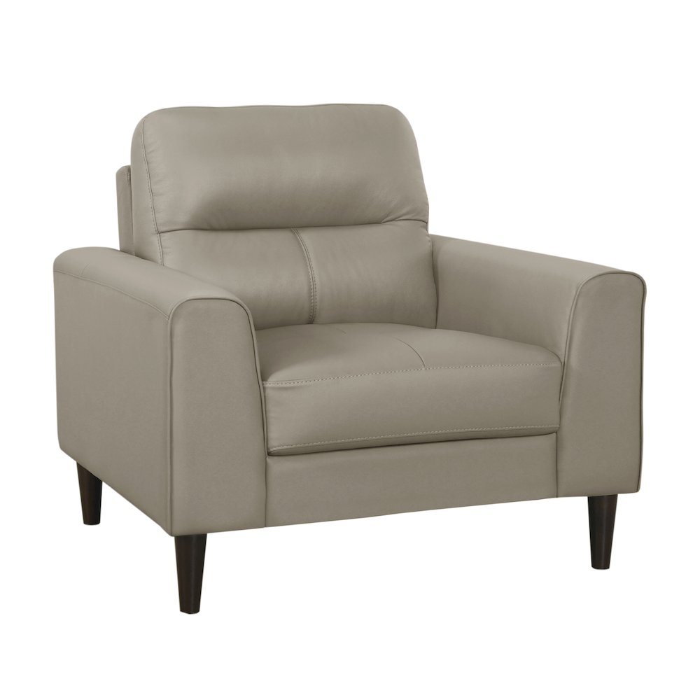 Lewes Leather Arm Chair In Latte. Picture 1