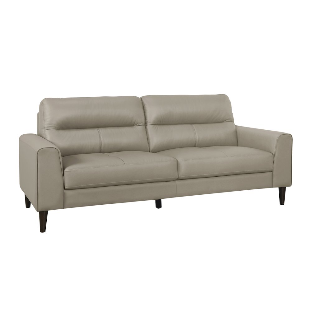 Lewes Leather Sofa In Latte. Picture 1