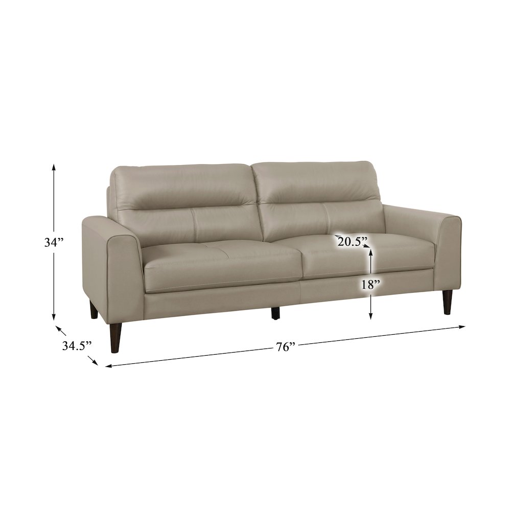 Lewes Leather Sofa In Latte. Picture 4