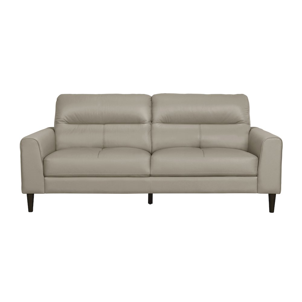 Lewes Leather Sofa In Latte. Picture 5