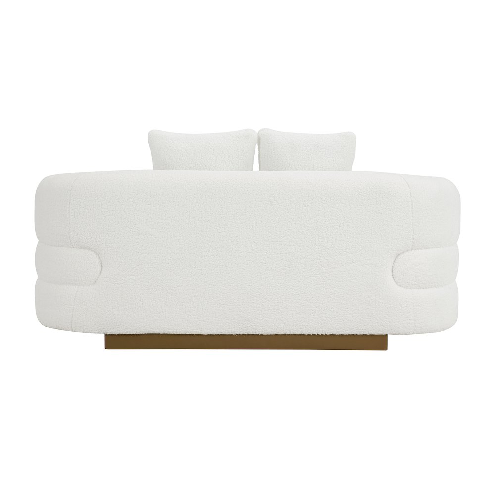 Lexicon Novella Sherpa Love Seat in White. Picture 3