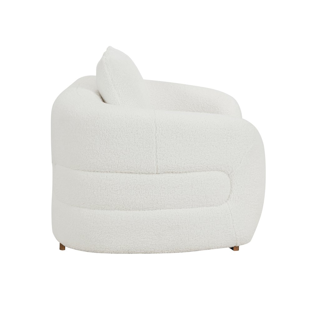 Lexicon Novella Sherpa Love Seat in White. Picture 5