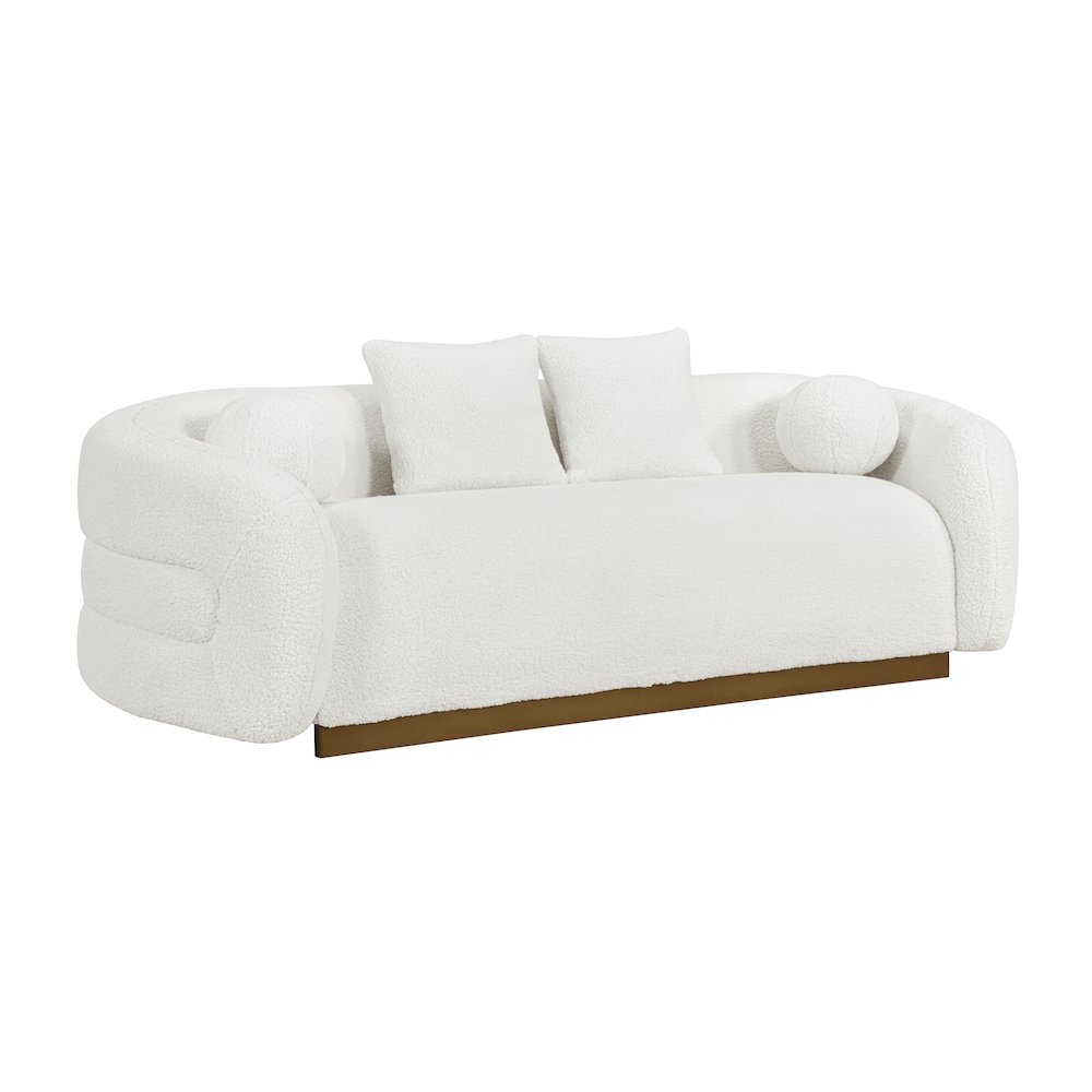 Lexicon Novella Sherpa Sofa in White. Picture 1