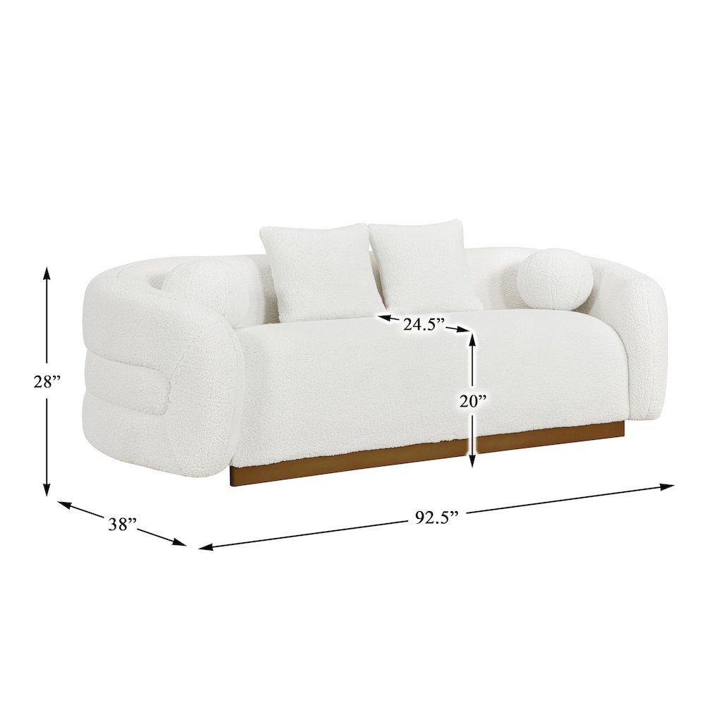 Lexicon Novella Sherpa Sofa in White. Picture 5