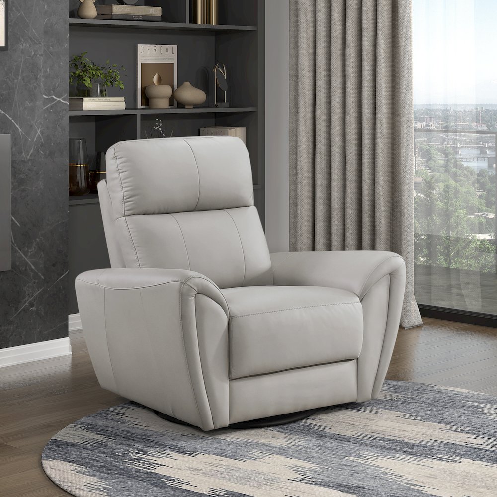 Essex Leather Swivel Glider Chair In. Picture 2